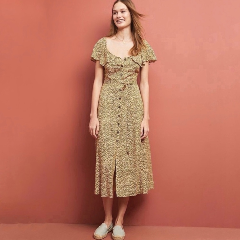 Anthropologie Bolano Leopard Print Dress size 10